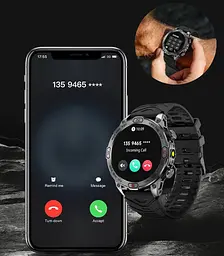 Чоловічий смарт-годинник Smart Watch KC86 з AMOLED дисплеєм підтримкою дзвінків і 2 змінними ремінцями в комплекті - мініатюра 8