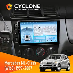Штатна магнітола Mercedes-Benz ML-Class (W163) 1997-2006 AMP Cyclone C9-012 4x64 DSP 4G Cyclone (НФ-00007338)