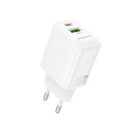 Мережевий зарядний пристрій Borofone BN27 Fuente PD20W+QC3. 0 charger (EU) білий