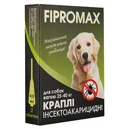 Краплі Fipromax проти бліх та кліщів для собак вагою 25-40 кг 2 піпетки - мініатюра 4