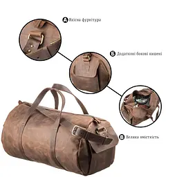 Сумка дорожня Grande Pelle 11045 коричнева - мініатюра 8