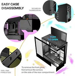 Комп'ютерний корпус KEDIERS P4 ATX Mid Tower з 4 вентиляторами - мініатюра 4