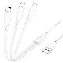 Кабель BOROFONE BX71 3-in-1 charging cable (iP+Micro+Type-C) Белый - миниатюра 3