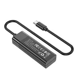 Hub адаптер Hoco Type-C Easy mix 4-in-1 converter HB25 Usb3.0+3xUsb2.0 - мініатюра 7