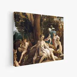 Інтер'єрна картина Леда і лебідь, Антоніо да Корреджо, Antonio da Correggio, Leda and the Swan, інтер'єрний декор, 48×60 см (id6968) - мініатюра 2