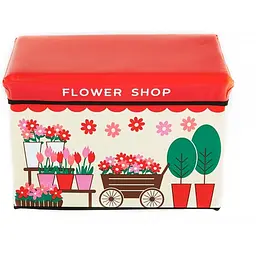 Ящик для іграшок складний квітковий магазин Flower Shop з кришкою водонепроникний UKC 40х25 см Різнокольоровий - мініатюра 2