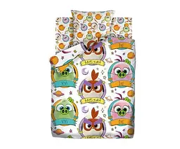 Комплект постільної білизни TAC Angry Birds 2 полуторний 143х215 см з бавовни Пташенята (21014)