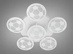 Люстра стельова LED Diasha 8065/5+1WH, 105W, 3200K-6500K, білий акрил, сучасний стиль для дитячої, коридору, кафе - мініатюра 4