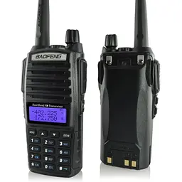 Бездротова рація Baofeng UV82-5W c дисплеєм, FM- радіо, корпус пластмас, частота 400-470MHz, Black, BOX