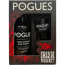 Набір Віскі The Pogues Blended Irish Whiskey 40%, 0.7 л + склянка 290 мл в подарунковій упаковці