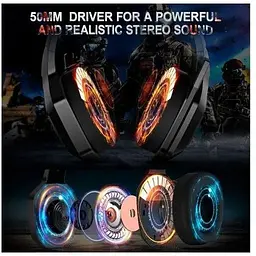 Ігрові навушники з підсвічуванням Onikuma K10 Gaming with LED чорні - мініатюра 10