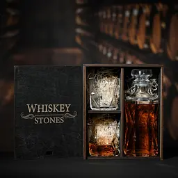 Подарунковий набір віскі Whiskey Stones №12 у дерев'яному пеналі - графин + склянки Bormioli Rocco Cassiopea - мініатюра 3