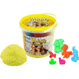 Кінетичний пісок Strateg Magic Sand жовтого кольору у відрі 1000 г