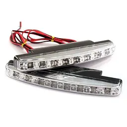 ДХО автомобільні денні ходові вогні діодне LED підсвічування 12V для автомобіля машини, 8 діодів DRL-018 - мініатюра 3