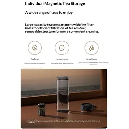 Пляшка для води MiJia Magnetic Tea Storage Cup Black (BHR089TCN) [169615] - мініатюра 6
