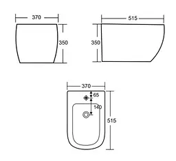 Біде підвісне Qtap Robin Stone grey QT13551381GSG - мініатюра 7
