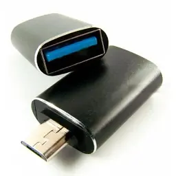Перехідник OTG USB 2.0 AF to Micro 5P black Dengos (ADP-017) - мініатюра 2