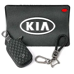 Автонабір №88 для Kia килимок / плетений брелок з карабіном і чохол для автоключів