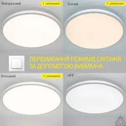 Накладний світлодіодний світильник OKO 54W R-ON/OFF 400×25-WHITE-220-IP20 ESLLSE - мініатюра 4