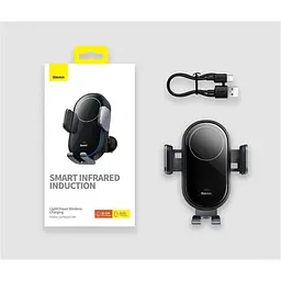 Автотримач Baseus LightChaser Electric Car Mount із бездротовою зарядкою Black [C40355900121-00] [116279] - мініатюра 8