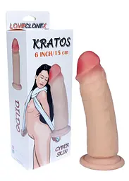 Фалоімітатор B - Series Real Kratos 6", 18 см (тілесний) - мініатюра 4