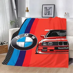 Плед плюшевий подарунковий 3D BMW Машина мрії 160х200 см