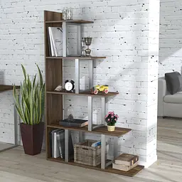 Стелаж-перегородка L-160 Сріблястий Loft Design (Горіх Модена)