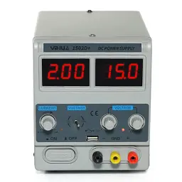 Лабораторний блок живлення Yihua 1502D+ Трансформаторний / 15V / 2A / 50W + USB, цифрова індикація напруги та струму (19465) - мініатюра 2