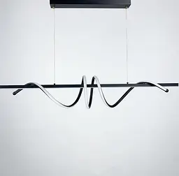 Скандинавська LED люстра у чорному корпусі 120х23 см | Line F | Арт. H24L-1200 BK - мініатюра 6
