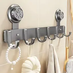 Вішалки на двері металеві ЛОФТ чорні Storage rack / Гачок із присосками металевий 38х12, 5 см - мініатюра 2