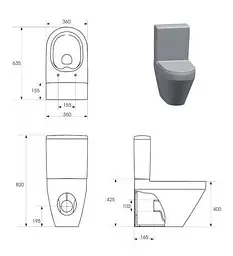 Унітаз підлоговий овальний Cersanit Crea K114-023 CleanOn з сидінням Slim дюропласт soft close без бачка 30412 - мініатюра 4