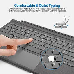 Клавіатура Rii Bluetooth Surface із сенсорною панеллю, сумісна з Surface Pro 7 Plus/7/6/5/4/3, 7-колірна підсвітка - мініатюра 5