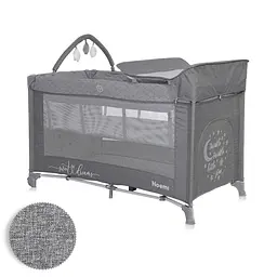 Дитячий манеж - ліжечко із столиком для сповивання Noemi 2 Layers Plus Cool Grey Star Lorelli Сірий