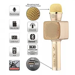 Бездротова портативна колонка + караоке мікрофон 2 в 1 Magic Karaoke YS-68 Світло-розовий - мініатюра 3