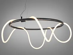 Люстра стельова LED Diasha 9752-D800BHR Мотузка, 48W, чорний хром, сучасний стиль для коридору, вітальні, спальні, офісу, кафе - мініатюра 2