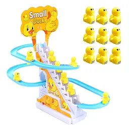 Ігровий центр гірка-трек із підіймачем Small-Duck інтерактивна іграшка ковзні качки з музикою - мініатюра 5