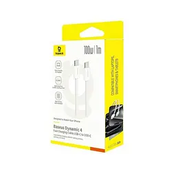 Кабель Baseus Dynamic 4 Fast Charging Data Cable Type-C to Type-C 100W 1m White - мініатюра 2