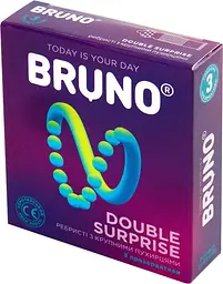Презервативи Bruno Double Surprise з крапками та ребрами 3 шт. - мініатюра 2