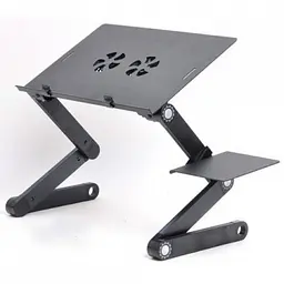 Столик - підставка для ноутбука з активним охолодженням Laptop Table T8 стіл-трансформер + 2 кулери - мініатюра 4
