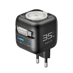 Зарядний пристрій HAVIT UC250 GaN 35W USB-A+USB-C +Кабель USB-C +Watch Charger HAVIT (28676-000)