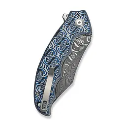 Ніж складаний туристичний Civivi Pentad (8.8 см) Damascus / Micarta синій/білий - мініатюра 5