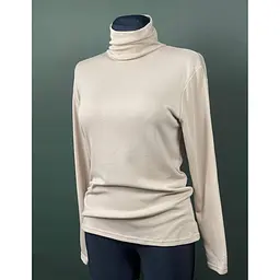 Гольф жіночий бежевий базовий водолазка з кашеміром м'який трикотаж обтислий теплий кофта з високим воротником демісезон