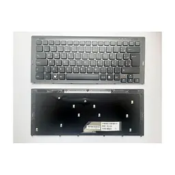 Клавіатура ноутбука Sony VGN-SR series чорна з темно-сірою рамкою UA (A43710)