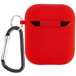 Силіконовий футляр з мікрофіброю для навушників Airpods 1/2 Червоний / Red - мініатюра 2