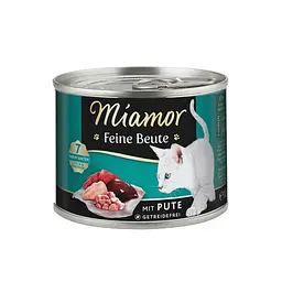 Вологий корм Miamor Feine Beute mit Pute беззерновий повнораціонний Міамор корм для котів, Індичка 185 г (74442)
