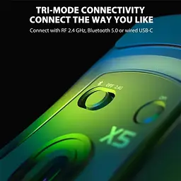 Миша бездротова Aattack SHARK X5 з акумулятором та підсвічуванням 2,4G+Bluetooth Black - мініатюра 4