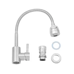 Змішувач для кухні з гнучким виливом Agua Acero-INOX035-2 CV023291 Хром матовий - мініатюра 9
