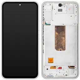 Дисплей Samsung A546 Galaxy A54 чорний, OLED, з рамкою сріблястого кольору, White