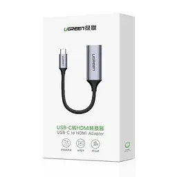 Перехідник USB 2.0 Type C HDMI V2.0 4K@60Hz 10 См CM297 UGREEN Сірий - мініатюра 9