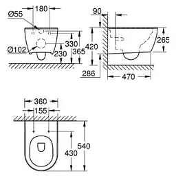 Унітаз підвісний Grohe Essence 3957100H, Білий - мініатюра 3